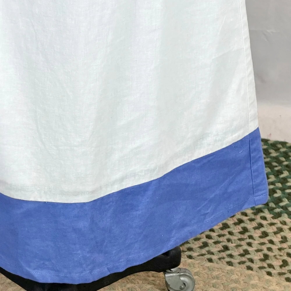 VINTAGE Tommy Bahama linen cotton‎ strapless dress long maxi smocked bow waist